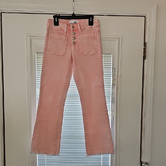 Vervet Denim - Stylish Pink Flare Jeans for Women